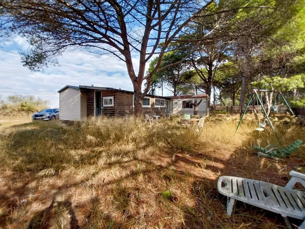 Vente terrain à Marseillan Plage avec deux mobile homes