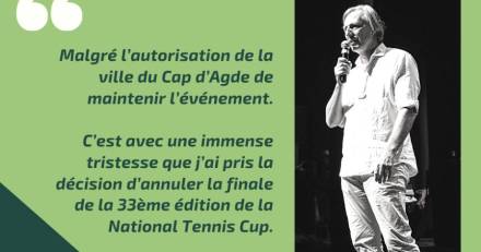 Tennis Cap d'Agde - La phase finale de la National Tennis Cup au Cap d'Agde est annulée.